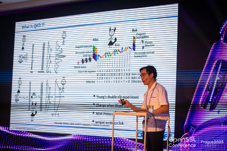 Eric Ye presenting at the conference